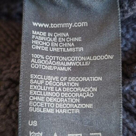 Tommy Hilfiger Women's Sweater Size Large Navy Blue Rounded Neck Preppy Knit - Picture 8 of 12